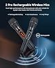 GKD40 Portable Karaoke Machine for Adults, Bluetooth Speaker with PA System, 2 Wireless Rechargeable Microphones, LED Party Speaker with 4' Woofers & LED Light for Home, Outdoor Party & Singing #2