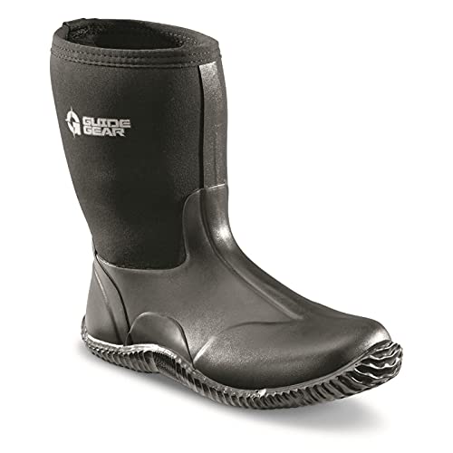 Guide Gear Women’s Waterproof Rubber Boots Mid Bogger Rainboots, Garden, Mud, Farm, Fishing Shoes