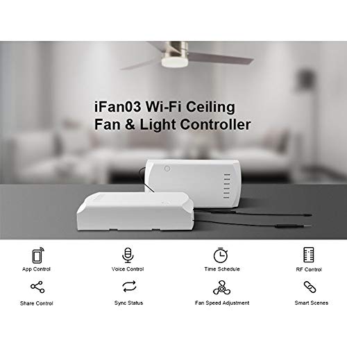 Anself SONOFF IFan03 Interruptor Inteligente para Ventilador de Teto - Com Controle Remoto e Compatí