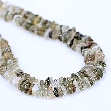 Natural Gem Stone Beads for Jewelry Making, 0.5 inch, Irregular Round, 100pcs, Loose Crystal Drilled Beads Green Quartz Rutilated