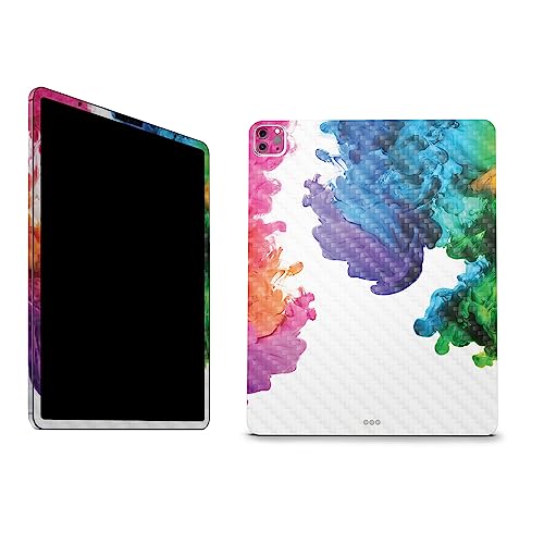 Image of MightySkins Carbon Fiber Skin Compatible with Apple iPad Pro 12.9 inch M2 6th Gen (2022) Full Wrap Kit - Aqua Paint | Protective, Durable Textured Carbon Fiber Finish | Easy to Apply | Made in The USA