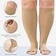 LOFIR Medizinische Kompressionsstrümpfe für Damen Herren: Offene Zehen Kniehohe Dicke Waden Übergröße Stützstrümpfe Feste 20-30 mmHg Klasse 2 Gradienten Compression Socks für Ödeme Hautfarbe 1 Paar