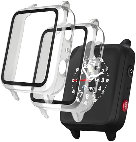 Seltureone 2 Custodie Protettive Per XPLORA X5 Play – Vetro Temperato + Hard PC 360°, Nero, Anti Graffio - 3