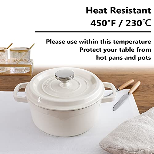 Home Brilliant White Placemats for Kitchen Easy Clean Rectangle Place Mats Well Packaged, Faux Linen Table Mats Set of 6 - Image 3