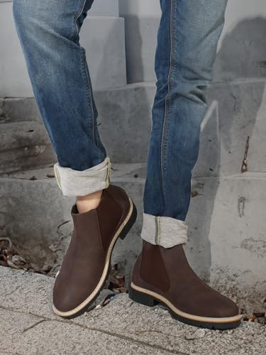 Image of Carlton London Men's Classic Suede Slip On Chelsea Ankle Boots