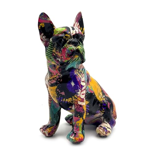 Estatua de Bulldog Francés en Resina Colorida 5.5x4.3x7.7 in miniatura 4
