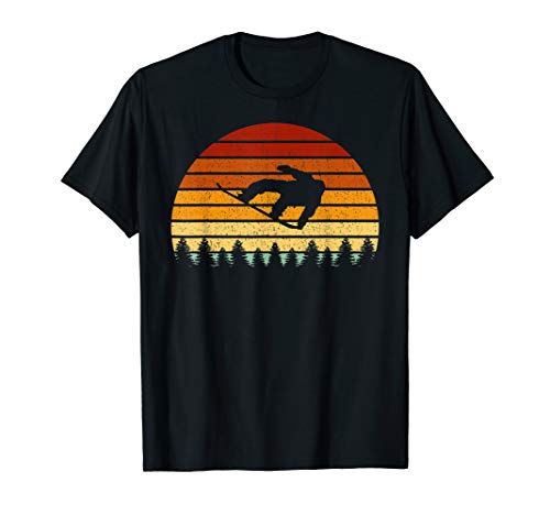 Vintage Sunset Snowboarding Gift For Snowboarders T-Shirt