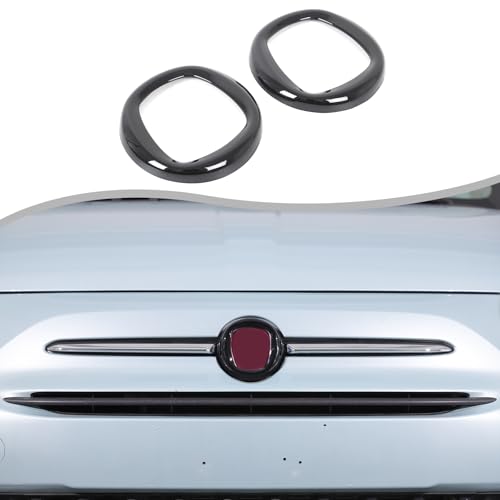 Anillo de emblema negro para Fiat 500 2016-2025, marcos de decoración para capó y maletero