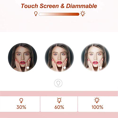 Miroir de maquillage éclairé rechargeable 8" double face chrome - 5
