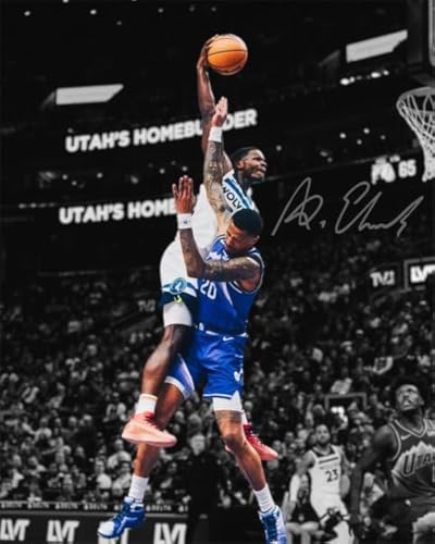 Ikonic Fotohaus Anthony Edwards Monster Dunk Signed Photo Autograph Print Wall Art Home Decor, 8 x 10 Inch, White