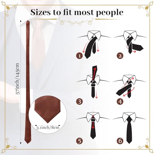 Image of Syhood 6 /12 /24 Pcs Men Ties Set Solid Satin Pure Color Business Formal Necktie Tie 57 inch for Men Occasion Wedding