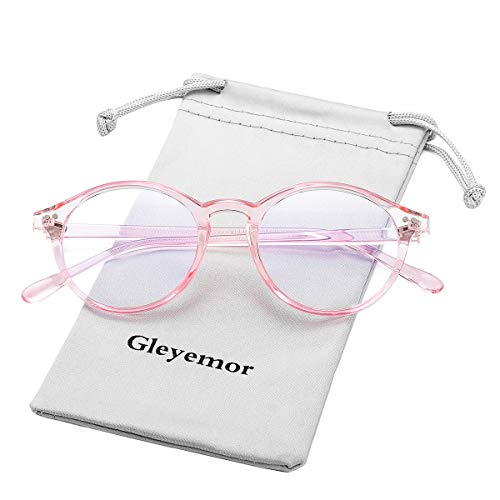 Gleyemor Blue Light Glasses for Men Women, Vintage Round Frame Computer Eyeglasses