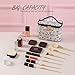 AmBealla Cosmetic Bag Large Makeup Bag Pink Makeup Travel Case with Brush Holder,Canvas Organizer for Women,Toiletry Bag for Skincare&Beauty Tools Sweet Cute for Girls