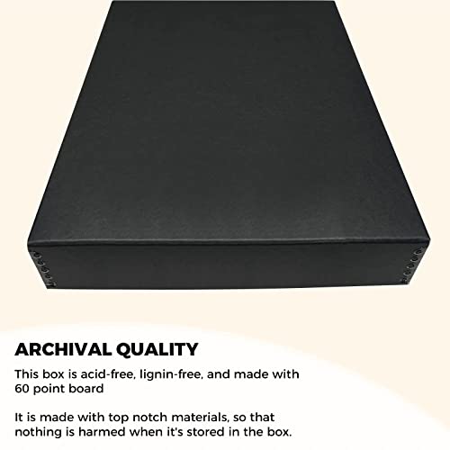 Image of Golden State Art, Drop Front Archival Storage Box, 13.75 inchx19.75 inchx3 inch-Black | Acid-Free 13x19 Museum Photo Storage Box with Metal Edge, Preserve Documents, Prints, Poster, Photographs, Arts And Crafts