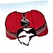 POPETPOP Pet Dog Hiking Backpack Portable Outdoor Saddlebag for Travel Camping Fluorescent Safety Band Red