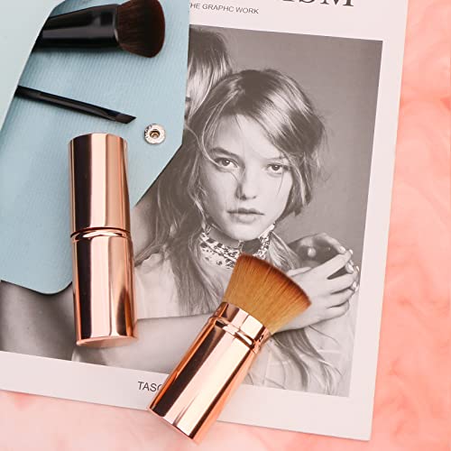 Unimeix Retractable Makeup Brushes Kabuki Brush Travel Face Foundation Brush For Liquid Makeup, Cream And Flawless Powder Cosmetics，Flat Top #TOP4