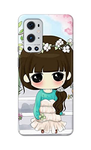 Image of PRINTFIDAA Cartoon Girl with Big Eyes Printed Designer Hard Back Case Cover for OnePlus 9 Pro -(VS) MVN1009