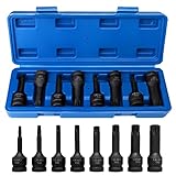 Impact Torx Socket Set 8 Pieces, T30 T40 T45 T50 T55 T60 T70 T80 Cr-Mo Impact Grade, 1/2" Drive Torx