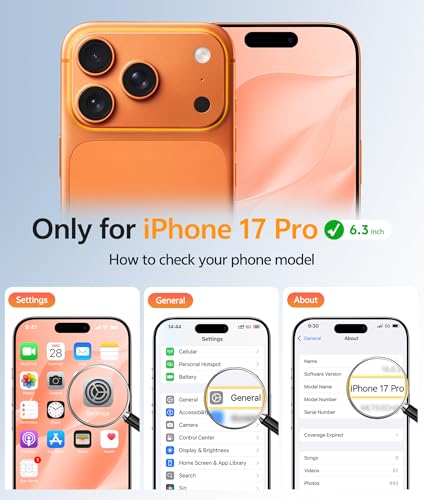 Image of FNTCASE for iPhone 17 Pro Case: [Compatible with Magsafe] Translucent Matte Cases with [Full Camera Protection] [Screen Protector] Military Grade Shockproof Protective Phone Cover - Orange