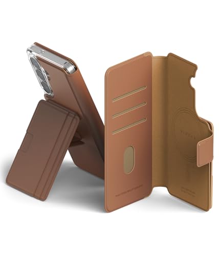 Portefeuille Samsung S26 MagSafe amovible Ringke Folio Wallet brun
