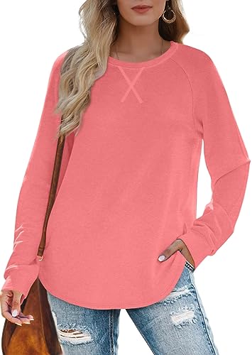 XIEERDUO Womens Sweatshirts Crewneck Loose Fitting Tops For Women Long Sleeve Shirts Pullover2
