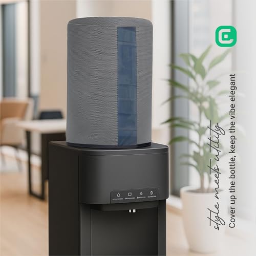 Crasome Water Dispenser for 20 ltr / Litre Bottle Jar Cover with Transparent Strap - Grey Pack of 2 (DC-TS-G-2Q)