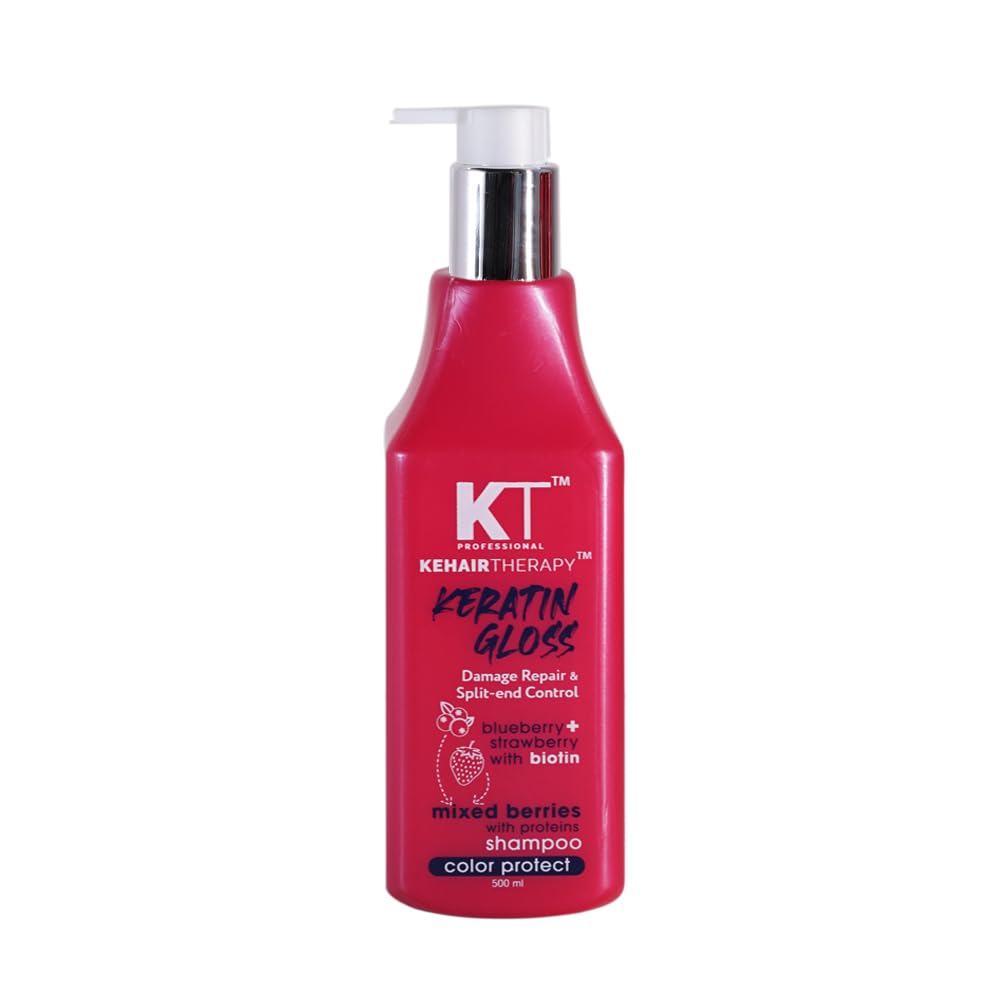 KEHAIRTHERAPY KT Professional Keratin Gloss Damage Repair & Split End Control Shampoo | Sulfate Free | Paraben Free 500ml For Protect Hair Color & Hair Breakage Control KEHAIRTHERAPY KT Professional Keratin Gloss Damage Repair & Split End Control Shampoo | Sulfate Free | Paraben Free 500ml For Protect Hair Color & Hair Breakage Control