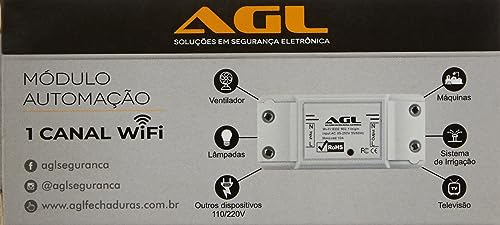 Módulo automação inteligente WiFi AGL, 01 canal, compatível com Alexa