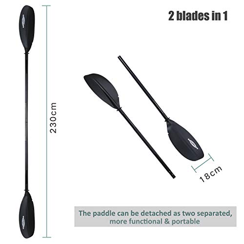 image for WDAM Kayak Paddle-Best 230 Kayak Paddle for Fishing with Grip Aluminiu