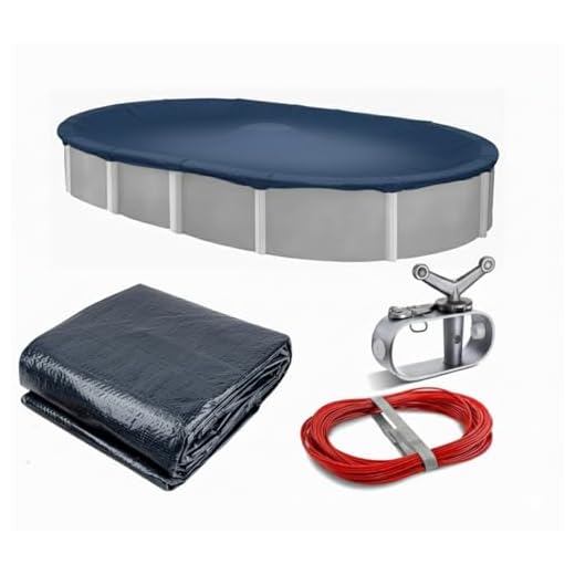 Winter Block WC812OV Swimming Pool Winter Cover with Winch and Cable, 8' X 12'
