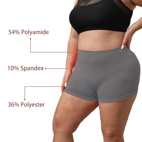 LALESTE Plus Size Boyshort Underwear for Women Soft Stretch Boxer Briefs Full Coverage Women's Boy Shorts Panties 5 Pack4