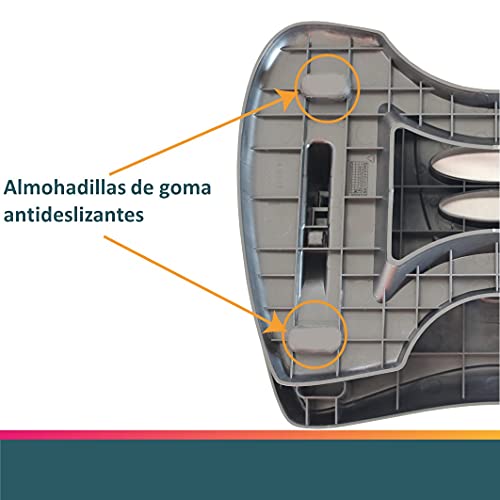 Unilux, Reposapiés de Oficina Ergonómico Nymphea, Altura Ajustable, Antideslizante, Color Gris - imagen 3