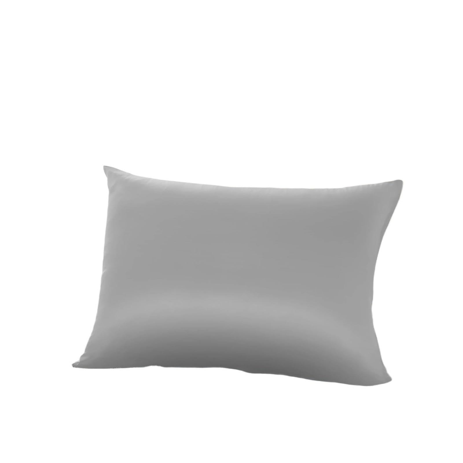 Funda Almohada Saten Funda de Almohada de Seda de Morera,Funda de Almohada de Seda Pura de Ambos Lados for Mujer,Almohada de Seda Pura for Cabello para Mujer(Dark Grey,50x70cm)