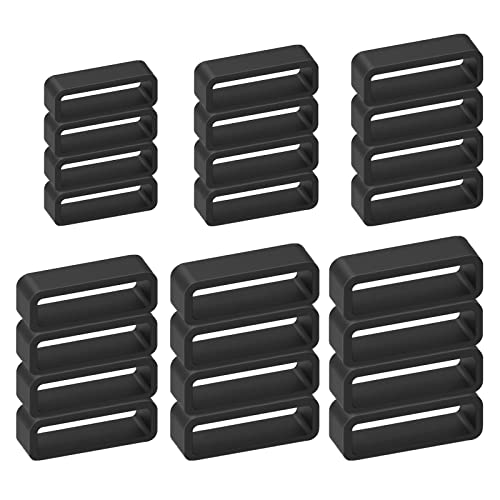 cobee 24 correas de silicona para reloj correa de reloj soporte de goma de repuesto anillos de cierre de bucle compatibles con reloj universal (16 mm, 18 mm, 20 mm, 22 mm, 24 mm, 26 mm, estiloA)