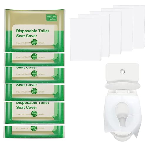 50 Pieces Disposable Toilet Seat Covers, Flushable Biodegradable Paper Toilet Seat Covers for Travel Use in Public Toilets, Disposable Toilet Seat Cover for Kids Adults Pregnant Women
