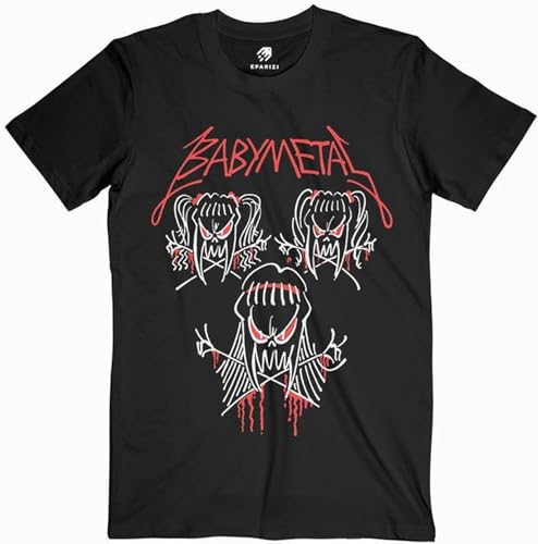 Babymetal Tour Camiseta Unisex Printed Tee Graphic Top Men T-Shirt Graphic Unisex Tee Shirt Black, Negro , XL