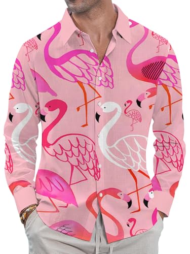 Men Hawaiian Long Sleeve Shirts Sleeve Casual Button Down Shirt Hawaiian Shirt for Men3