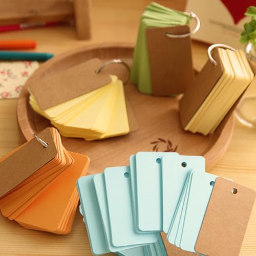 Vokabelkarten, Karteikarten mit Ring,Vokabelkarten für Revision, Bunt Lernkarten 300 Stück Mini Notizbuch Flash Cards, Multifarbige Mini Karteikarten Lernkarten Notizblöcke Lernkarte Pocket