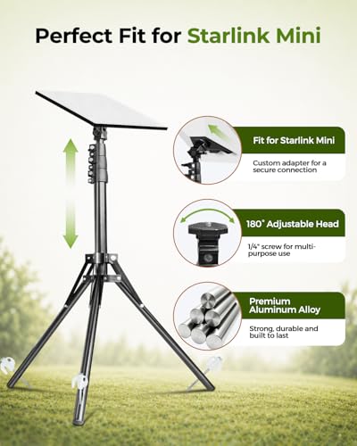 Image of Starlink Mini Tripod Mount | Ground Stakes | 180Tilt for RV Camping
