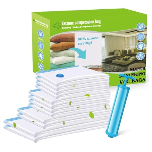 LOVICVKEM Bolsas de Almacenaje al Vacío 12 Unidades, incluidas 100x80cm, 80x60cm, 70x50cm, 60x40cm Con Bomba de mano Reutilizables para Ropa, Ropa de Cama, Almohadas, Mantas