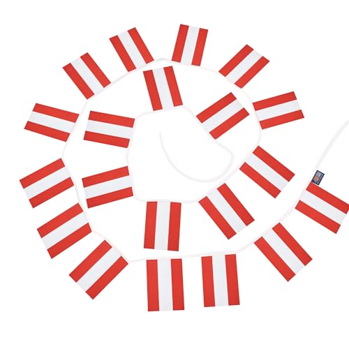 Image of AZ FLAG Austria 6 meters BUNTING Flag 20 flags 9'' x 6'' - Austrian STRING flags 15 x 21 cm