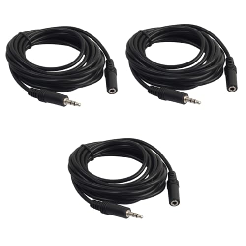 Cable auxiliar de 3.5 mm macho a hembra alargador de audio para auriculares Jack 3M negro