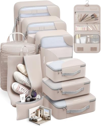 OlarHike 10-Piece Durable Travel Packing Cubes Set