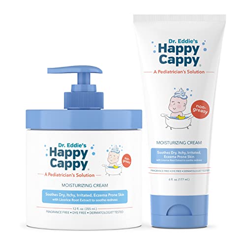 Image of Happy Cappy Moisturizing Cream | Manage Dry, Itchy, Sensitive Eczema Prone Skin for All Ages, for Atopic Dermatitis, Leaping Bunny Certified