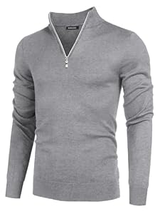 Aotoyou Pull-Over Col Roulé Homme Pulls Manches Longues Pull à Col Roulé Chaud Pull en Maille Uni Chandails Casual Loose Fit Gris M