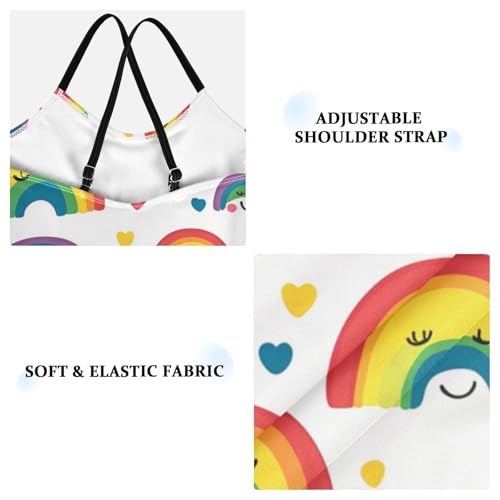 Cute Rainbow Heart Girls Swimsuit One Piece Bathing Suit for Baby Girls' Swimwear 3-10T3