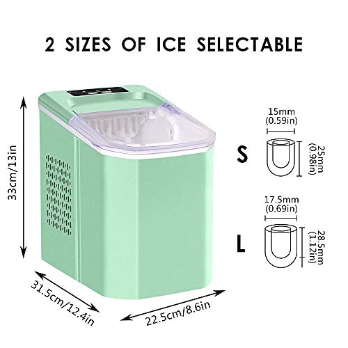 Fabricadora de cubos de hielo para cocina casera, máquina portátil silenciosa de sobremesa, con cucharón y canasta extraíble, fácil de operar, produce 9 cubos en 6-13 minutos miniatura 7