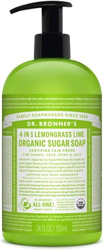 Dr. Bronner's Magic "All-One!" Organic Fair Trade Shikakai Soap, Lemongrass Lime, 24-Ounce Pump Bottles (Pack of 2)