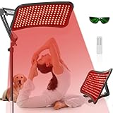 BONLIBRO Red Light Therapy for Body and Face, 660nm 850nm 940nm Infrared Redlight Therapy Led Lamp Device with Stable Stand and Large Panel for Body, with Protective Glasses for Home Use