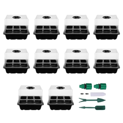 GLEAVI Seedling Starter Tray Set with 6-Cell Vented Base and